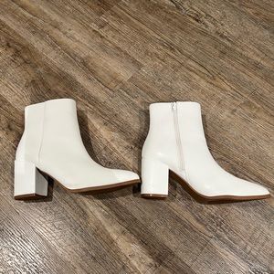 Madden girl white heeled booties